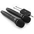 Micro sans fil Mac Mah W-UHF 200 M : double micro et récepteur inclus, portée 50-80 m, idéal karaoké, mariages, conférences et clubs.