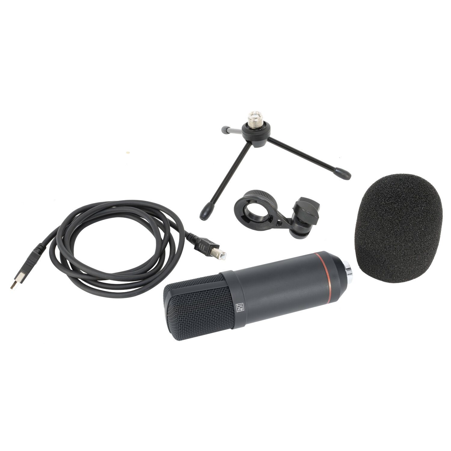 Le microphone professionnel USB LTC STM300 offre qualité sonore, bras ajustable et accessoires complets. Idéal pour streaming et podcast.