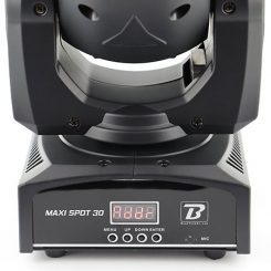 Le BoomTone DJ Maxi Spot 30 est un spot LED DJ compact avec anneau RGB, Spot + Wash, idéal pour DJ, clubs et événements lumineux.