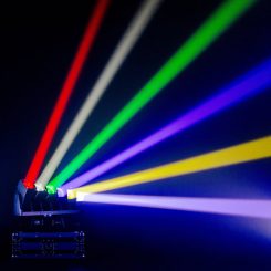 Mac Mah Wave 660 Pix, jeu de lumière LED 6×60W RGBW, zoom motorisé, pixels contrôlables et PAN infini, idéal pour soirées, clubs et DJ sets.