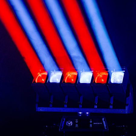 Mac Mah Wave 660 Pix, jeu de lumière LED 6×60W RGBW, zoom motorisé, pixels contrôlables et PAN infini, idéal pour soirées, clubs et DJ sets.