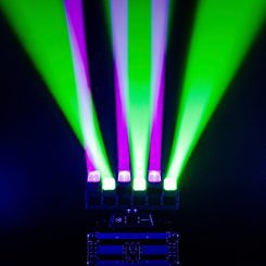 Mac Mah Wave 660 Pix, jeu de lumière LED 6×60W RGBW, zoom motorisé, pixels contrôlables et PAN infini, idéal pour soirées, clubs et DJ sets.