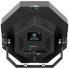 ADJ Vintage X, projecteur LED vintage avec effet blinder 2000K et fond RGB, contrôle DMX/Bluetooth, idéal pour concerts et scénographies.