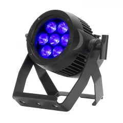 ADJ Encore LP7 IP, projecteur PAR LED polyvalent IP65, 7 LEDs RGBL 20 W, 2500 lumens, idéal pour scènes, captations vidéo et événements extérieurs.
