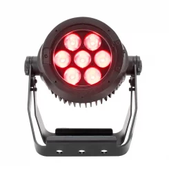 ADJ Encore LP7 IP, projecteur PAR LED polyvalent IP65, 7 LEDs RGBL 20 W, 2500 lumens, idéal pour scènes, captations vidéo et événements extérieurs.