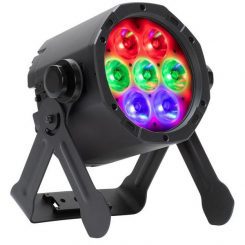 Projecteur LED batterie ADJ ElectraPix Par 7 : RGBAL+UV, contrôle DMX, autonomie 10 h et IP65, parfait pour tous vos événements.