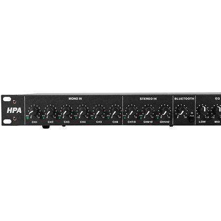 Le MX632 BT mixeur rackable offre 6 canaux, Bluetooth, XLR et alimentation fantôme. Compact et pro, idéal bars, conférences et installations fixes.
