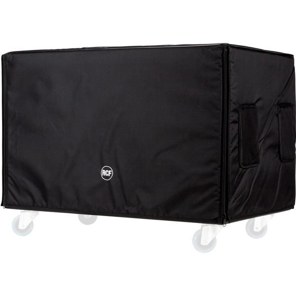 Housse RCF SUB 8006-AS avec rembourrage, tissu polyester 600D, fermetures Velcro et zip, pour protéger et transporter votre caisson de basses pro.