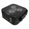Box 3 est un projecteur LED batterie 45W RGBWA+UV, d'une autonomie de 15h, DMX HF sans fil. Idéal pour DJ, mariages et événements.