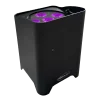 Box 6 IP Batterie 6en1 RGBWA+UV avec recharge par induction, autonomie jusqu’à 36h et contrôle DMX HF ou Wi-Fi. Idéal intérieur et extérieur.