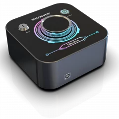 FX Button Showven, console DMX compacte et intuitive. Contrôlez facilement vos machines à effets spéciaux Showven pour DJ et événements.