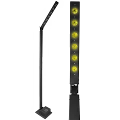 LumiLED 6 colonne LED batterie 2,20 m RGBWA+UV. Autonomie 20h, contrôle DMX et Wi-Fi. Idéal scènes, buffets et éclairage d’ambiance.