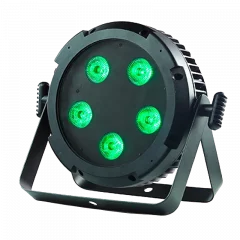 Silent Par 5x10W par LEDs filaire silencieux RGBWA+UV. Idéal DJ débutant, événements et installations fixes avec contrôle DMX.