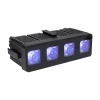 Pix Quad LED batterie 4x20W RGBWA+UV IP65. Modulable, autonomie jusqu’à 15h, contrôle DMX et RDM. Idéal DJ et événements.