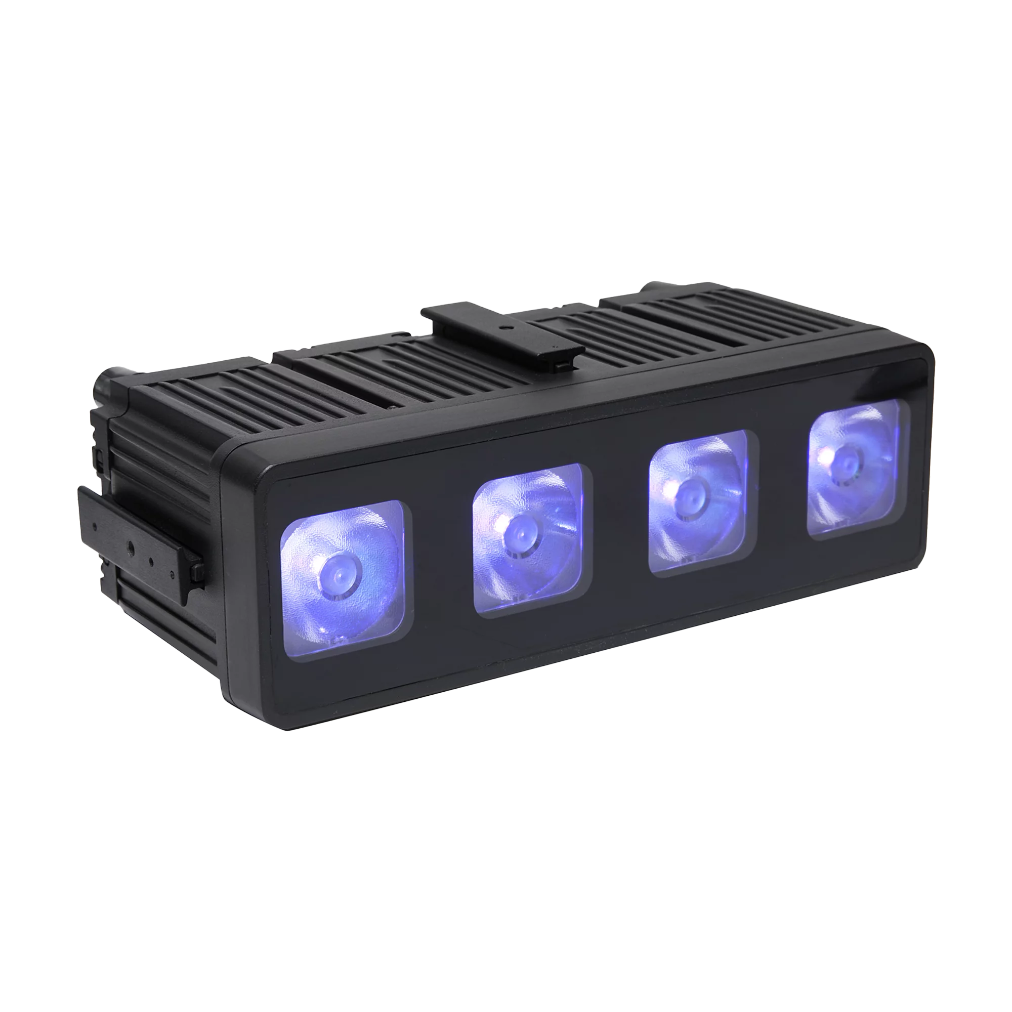 Pix Quad LED batterie 4x20W RGBWA+UV IP65. Modulable, autonomie jusqu’à 15h, contrôle DMX et RDM. Idéal DJ et événements.