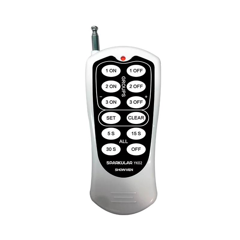 Télécommande Sparkular Mini. Contrôlez facilement vos fontaines à étincelles Sparkular Mini à distance. Sécurité et spectacle garantis.