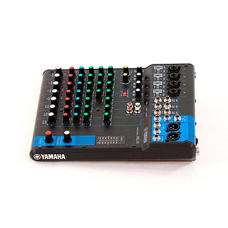 Console mixage 10 canaux Yamaha MG10 avec préamplis D-PRE, EQ 3 bandes et alimentation fantôme. Idéale pour live, studio et podcast.
