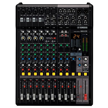 Console mixage 12 canaux Yamaha MG12X avec effets SPX, préamplis D-PRE et compresseurs. Idéale pour live, installation et home studio.