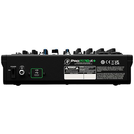Console mixage USB-C Mackie ProFX10 v3+ avec Bluetooth, effets GigFX+ et préamplis Onyx. Idéale pour live, podcast et streaming.