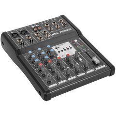 Console mixage 6 canaux HPA Promix 6R avec USB 24 bits, Bluetooth, effets Echo et Reverb et alimentation fantôme +48V. Idéale pour live et studio.