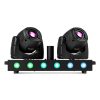 Barre double lyre Spot Fuze Twin 75W + LEDs RGBW. DMX, gobos, 8 couleurs, programmes auto et audio. Idéale DJ et événements.
