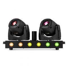 Barre double lyre Spot Fuze Twin 75W + LEDs RGBW. DMX, gobos, 8 couleurs, programmes auto et audio. Idéale DJ et événements.