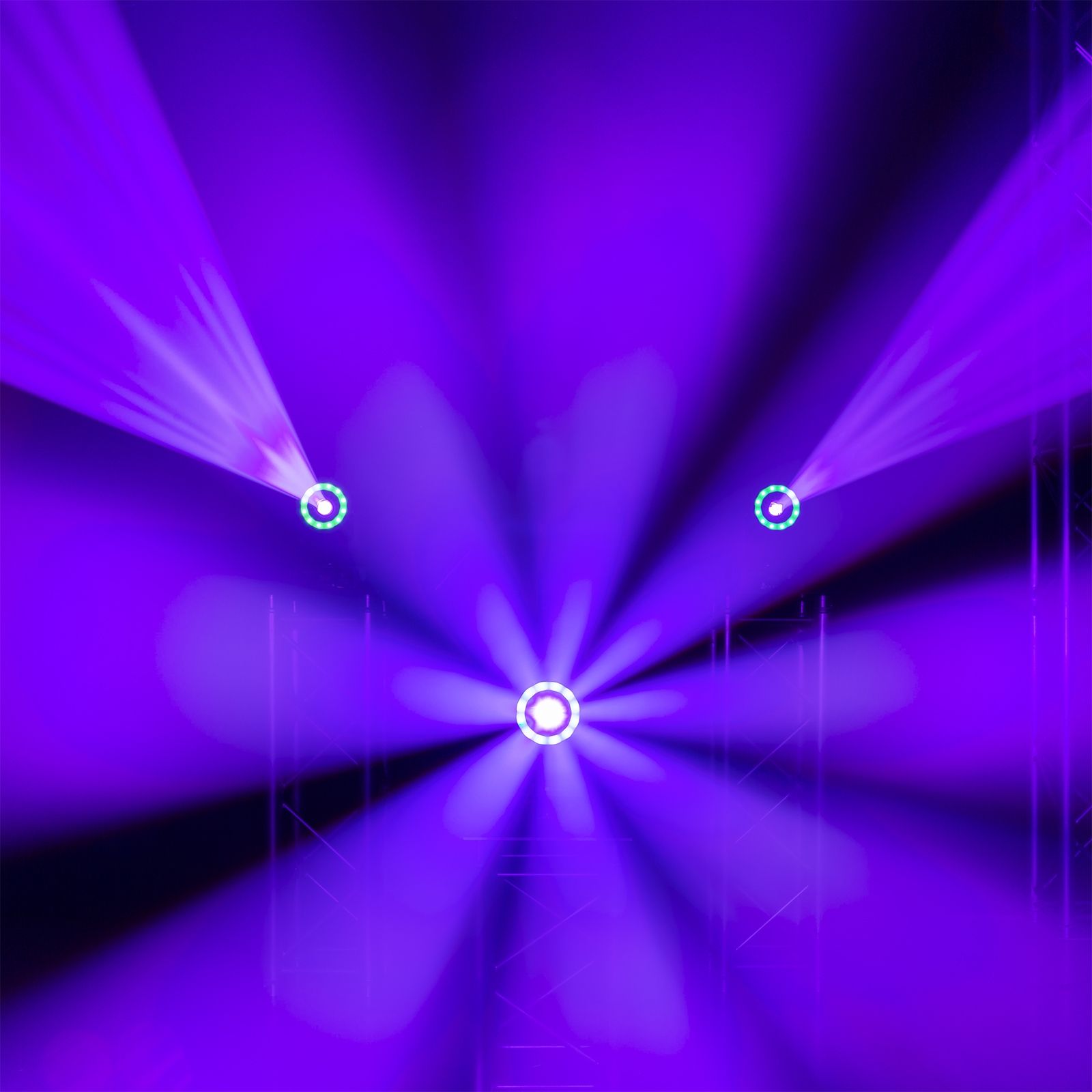 Lyre Spot LED 100W Cobra 100R avec anneau RGB, gobos, prisme 6 facettes et DMX. Idéale DJ, clubs et installations lumière.