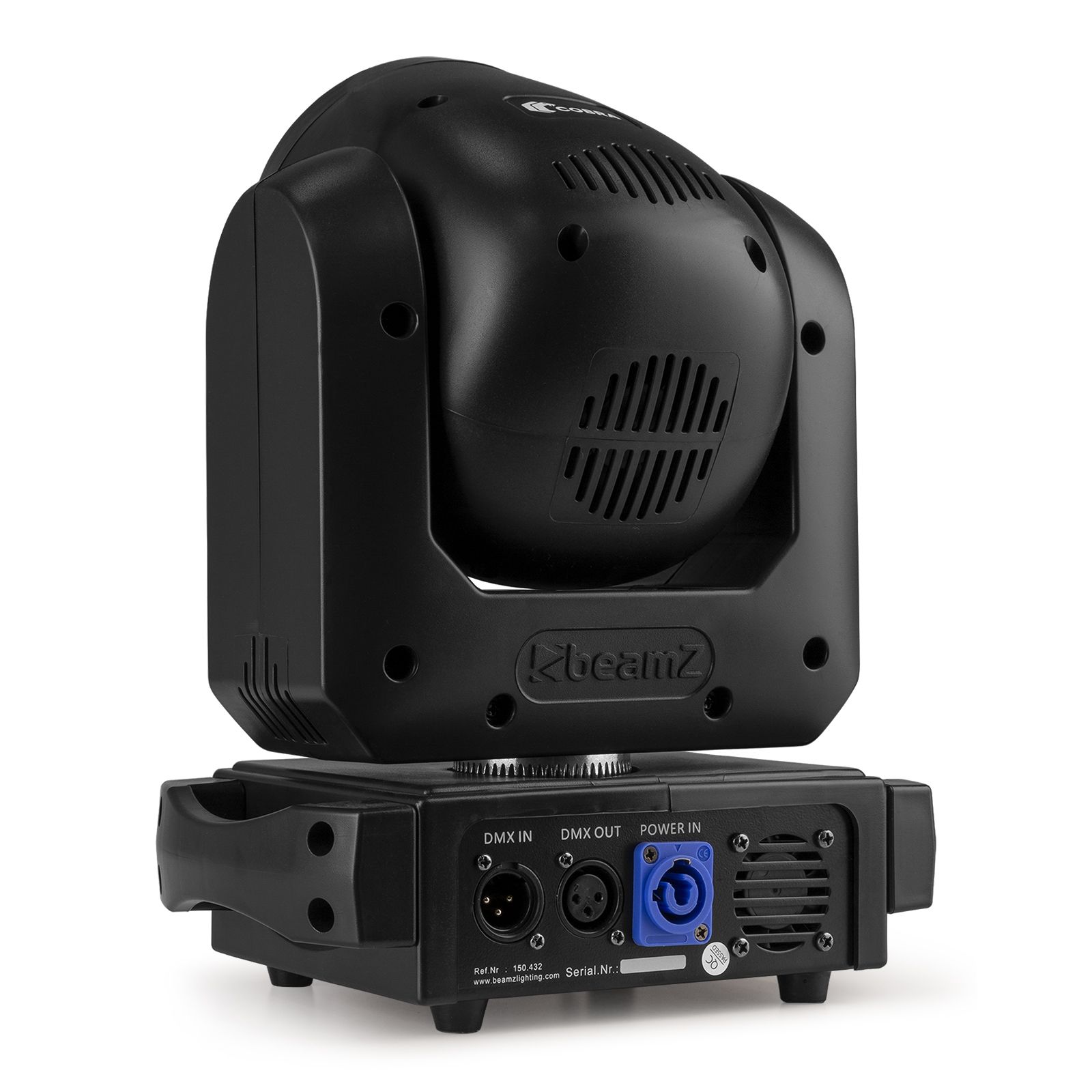 Lyre Spot LED 100W Cobra 100R avec anneau RGB, gobos, prisme 6 facettes et DMX. Idéale DJ, clubs et installations lumière.