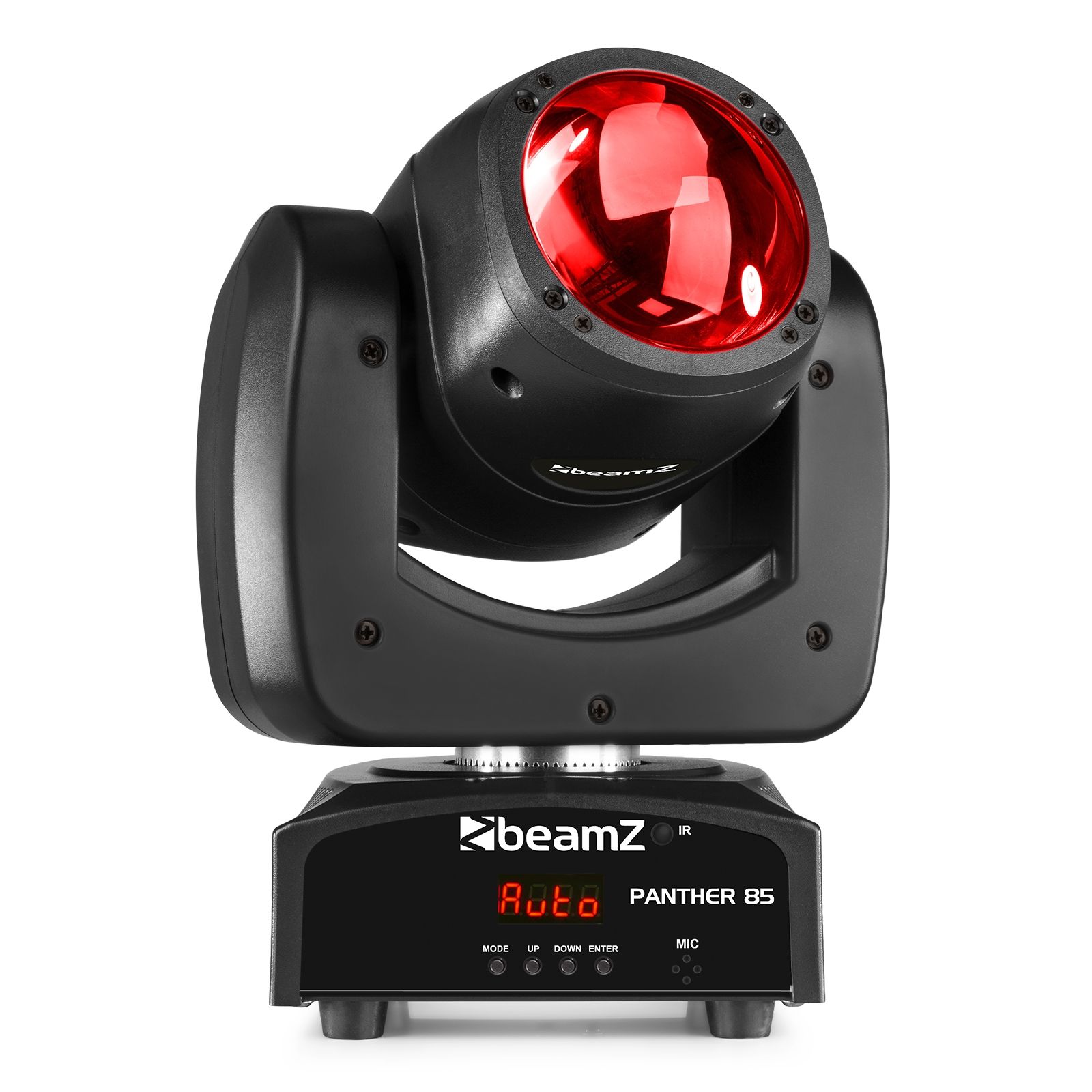 Lyre Beam LED 80W Panther 80 RGBW avec DMX 13 canaux, programmes auto et mode audio. Idéale DJ, scènes et installations lumière.