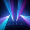 Lyre Spot LED 12W Panther 25 avec gobos, roue de couleurs et DMX. Projecteur compact idéal pour DJ, bars et petites scènes.
