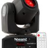 Lyre Spot LED 12W Panther 25 avec gobos, roue de couleurs et DMX. Projecteur compact idéal pour DJ, bars et petites scènes.