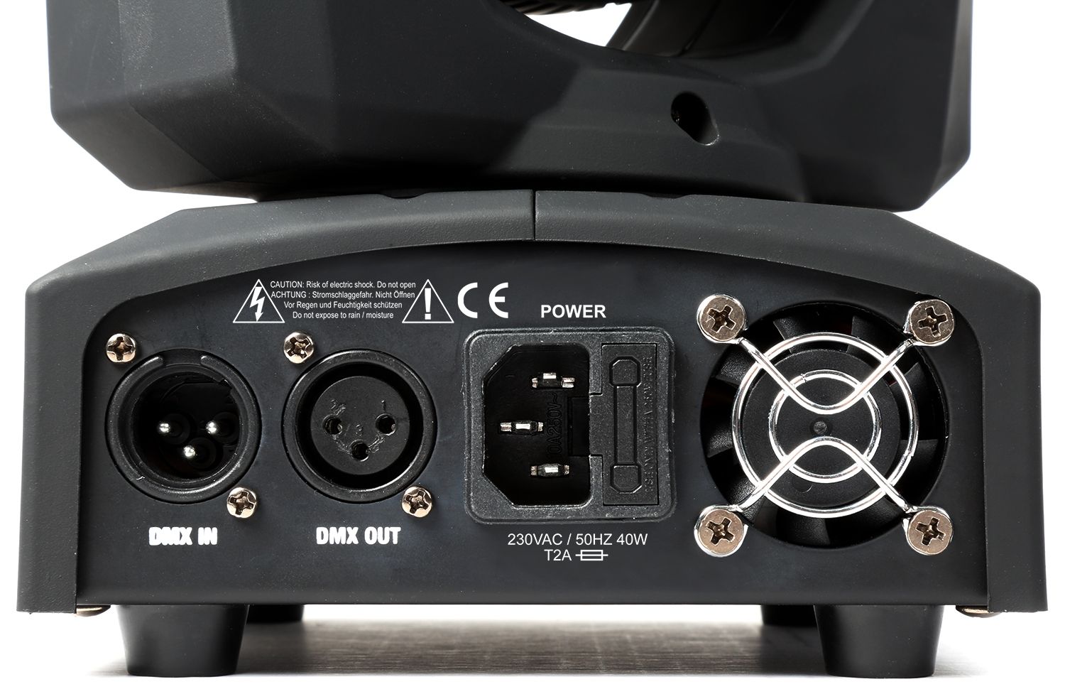 Lyre Spot LED 45W Panther 40 avec gobos, roue de couleurs et DMX. Projecteur compact idéal pour DJ, bars et petites scènes.