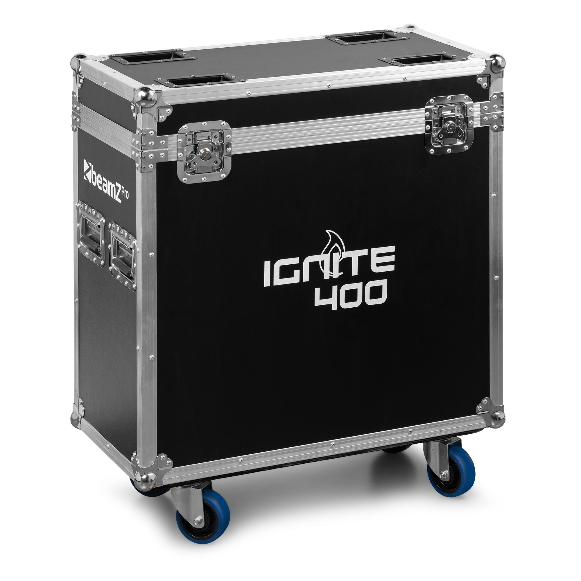 Set de 2 lyres LED 400W CMY IGNITE400 en flight-case. Beam/Spot/Wash, zoom, prismes 3+5 facettes, gobos interchangeables.