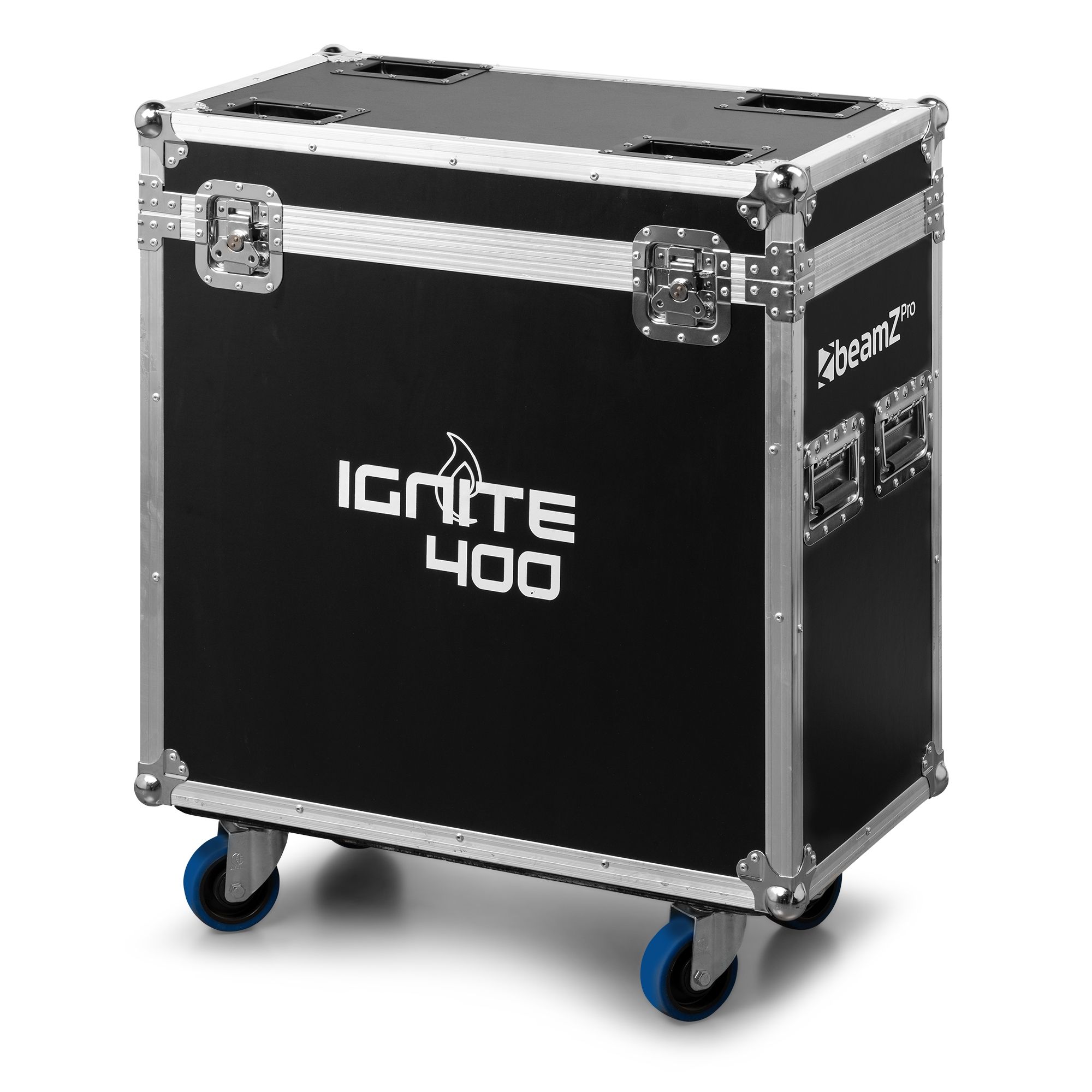 Set de 2 lyres LED 400W CMY IGNITE400 en flight-case. Beam/Spot/Wash, zoom, prismes 3+5 facettes, gobos interchangeables.