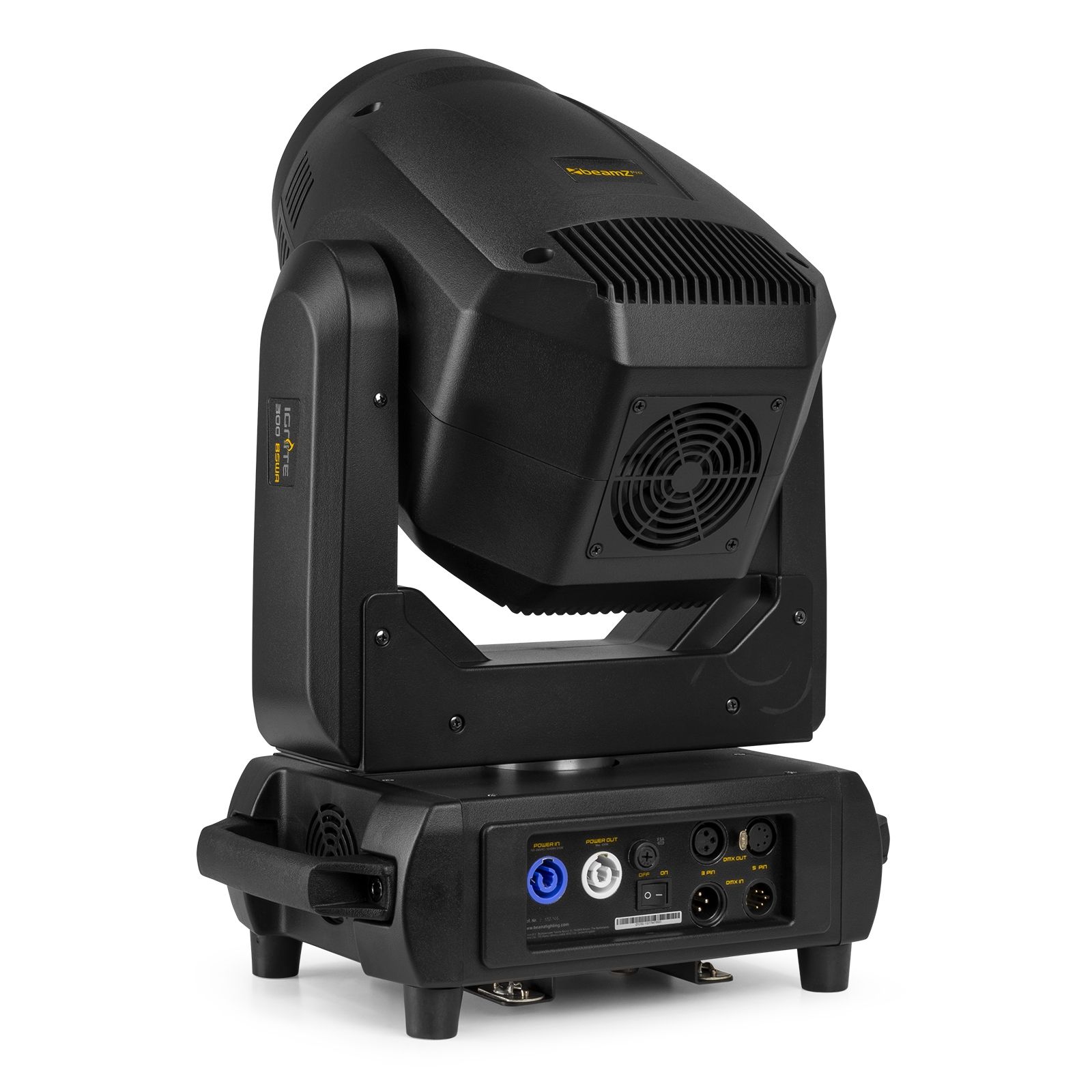 Lyre LED 300W Beam Spot Wash Animation 4 en 1 IGNITE300ALED. Zoom 7°–32°, roue animation, prismes 3/8 facettes, DMX et RDM.