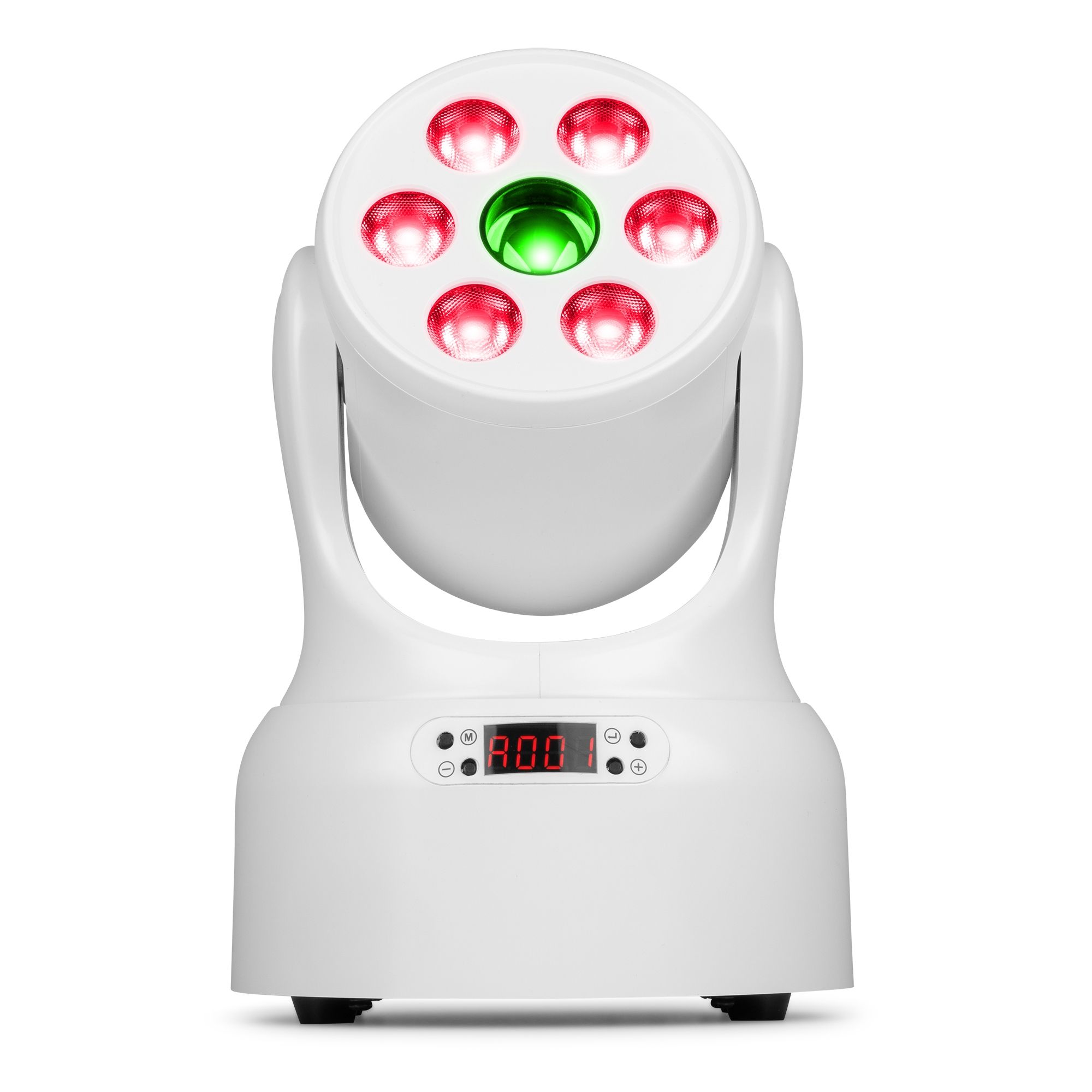 Mini lyre Wash Gobo NOVA68G-WH 6x8W RGBW + 30W blanc. DMX, 7 gobos, 7 couleurs, compacte et puissante pour DJ, clubs et scènes mobiles.